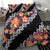 Black Polynesia Bedding Set Plumeria With Hibiscus Pattern Tropical Vibes