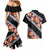 Black Polynesia Couples Matching Mermaid Dress and Hawaiian Shirt Plumeria With Hibiscus Pattern Tropical Vibes