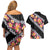 Black Polynesia Couples Matching Off Shoulder Short Dress and Hawaiian Shirt Plumeria With Hibiscus Pattern Tropical Vibes