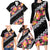 Black Polynesia Family Matching Long Sleeve Bodycon Dress and Hawaiian Shirt Plumeria With Hibiscus Pattern Tropical Vibes