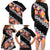 Black Polynesia Family Matching Long Sleeve Bodycon Dress and Hawaiian Shirt Plumeria With Hibiscus Pattern Tropical Vibes