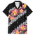 Black Polynesia Family Matching Long Sleeve Bodycon Dress and Hawaiian Shirt Plumeria With Hibiscus Pattern Tropical Vibes