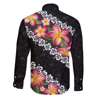 Black Polynesia Family Matching Mermaid Dress and Hawaiian Shirt Plumeria With Hibiscus Pattern Tropical Vibes
