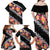 Black Polynesia Family Matching Off Shoulder Maxi Dress and Hawaiian Shirt Plumeria With Hibiscus Pattern Tropical Vibes