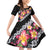 Black Polynesia Family Matching Off Shoulder Short Dress and Hawaiian Shirt Plumeria With Hibiscus Pattern Tropical Vibes