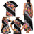 Black Polynesia Family Matching Tank Maxi Dress and Hawaiian Shirt Plumeria With Hibiscus Pattern Tropical Vibes