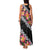 Black Polynesia Family Matching Tank Maxi Dress and Hawaiian Shirt Plumeria With Hibiscus Pattern Tropical Vibes