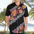 Black Polynesia Hawaiian Shirt Plumeria With Hibiscus Pattern Tropical Vibes