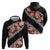 Black Polynesia Hoodie Plumeria With Hibiscus Pattern Tropical Vibes