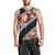 Black Polynesia Men Tank Top Plumeria With Hibiscus Pattern Tropical Vibes