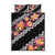 Black Polynesia Quilt Bed Set Plumeria With Hibiscus Pattern Tropical Vibes