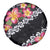 Black Polynesia Spare Tire Cover Plumeria With Hibiscus Pattern Tropical Vibes