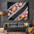 Black Polynesia Tapestry Plumeria With Hibiscus Pattern Tropical Vibes