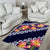 Blue Polynesia Area Rug Plumeria With Hibiscus Pattern Tropical Vibes