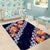 Blue Polynesia Area Rug Plumeria With Hibiscus Pattern Tropical Vibes