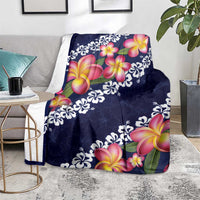 Blue Polynesia Blanket Plumeria With Hibiscus Pattern Tropical Vibes LT14 - Polynesian Pride