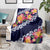 Blue Polynesia Blanket Plumeria With Hibiscus Pattern Tropical Vibes