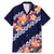 Blue Polynesia Family Matching Mermaid Dress and Hawaiian Shirt Plumeria With Hibiscus Pattern Tropical Vibes