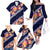 Blue Polynesia Family Matching Off The Shoulder Long Sleeve Dress and Hawaiian Shirt Plumeria With Hibiscus Pattern Tropical Vibes