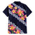 Blue Polynesia Family Matching Off Shoulder Maxi Dress and Hawaiian Shirt Plumeria With Hibiscus Pattern Tropical Vibes