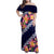 Blue Polynesia Family Matching Off Shoulder Maxi Dress and Hawaiian Shirt Plumeria With Hibiscus Pattern Tropical Vibes