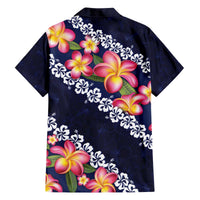 Blue Polynesia Family Matching Puletasi and Hawaiian Shirt Plumeria With Hibiscus Pattern Tropical Vibes LT14 - Polynesian Pride