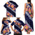 Blue Polynesia Family Matching Tank Maxi Dress and Hawaiian Shirt Plumeria With Hibiscus Pattern Tropical Vibes