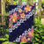 Blue Polynesia Garden Flag Plumeria With Hibiscus Pattern Tropical Vibes