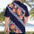 Blue Polynesia Hawaiian Shirt Plumeria With Hibiscus Pattern Tropical Vibes