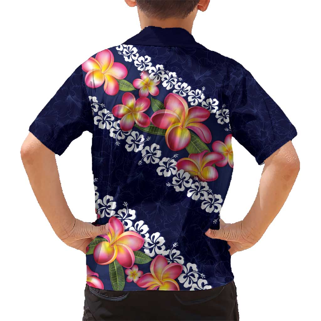 Blue Polynesia Hawaiian Shirt Plumeria With Hibiscus Pattern Tropical Vibes LT14 - Polynesian Pride