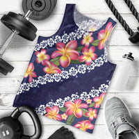 Blue Polynesia Men Tank Top Plumeria With Hibiscus Pattern Tropical Vibes LT14 - Polynesian Pride