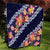 Blue Polynesia Quilt Plumeria With Hibiscus Pattern Tropical Vibes