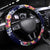 Blue Polynesia Steering Wheel Cover Plumeria With Hibiscus Pattern Tropical Vibes