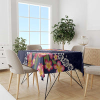 Blue Polynesia Tablecloth Plumeria With Hibiscus Pattern Tropical Vibes LT14 - Polynesian Pride