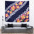 Blue Polynesia Tapestry Plumeria With Hibiscus Pattern Tropical Vibes