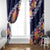 Blue Polynesia Window Curtain Plumeria With Hibiscus Pattern Tropical Vibes