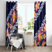 Blue Polynesia Window Curtain Plumeria With Hibiscus Pattern Tropical Vibes LT14 - Polynesian Pride
