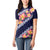 Blue Polynesia Women Polo Shirt Plumeria With Hibiscus Pattern Tropical Vibes