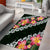 Green Polynesia Area Rug Plumeria With Hibiscus Pattern Tropical Vibes