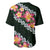 Green Polynesia Baseball Jersey Plumeria With Hibiscus Pattern Tropical Vibes