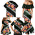 Green Polynesia Family Matching Mermaid Dress and Hawaiian Shirt Plumeria With Hibiscus Pattern Tropical Vibes