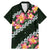 Green Polynesia Family Matching Mermaid Dress and Hawaiian Shirt Plumeria With Hibiscus Pattern Tropical Vibes