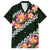 Green Polynesia Family Matching Off Shoulder Maxi Dress and Hawaiian Shirt Plumeria With Hibiscus Pattern Tropical Vibes