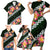 Green Polynesia Family Matching Short Sleeve Bodycon Dress and Hawaiian Shirt Plumeria With Hibiscus Pattern Tropical Vibes