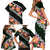 Green Polynesia Family Matching Short Sleeve Bodycon Dress and Hawaiian Shirt Plumeria With Hibiscus Pattern Tropical Vibes