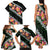 Green Polynesia Family Matching Tank Maxi Dress and Hawaiian Shirt Plumeria With Hibiscus Pattern Tropical Vibes