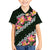 Green Polynesia Kid Hawaiian Shirt Plumeria With Hibiscus Pattern Tropical Vibes