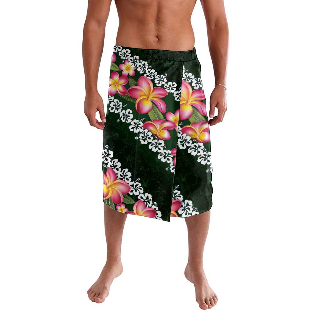 Green Polynesia Lavalava Plumeria With Hibiscus Pattern Tropical Vibes LT14 Green - Polynesian Pride