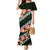 Green Polynesia Mermaid Dress Plumeria With Hibiscus Pattern Tropical Vibes