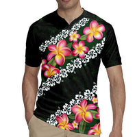 Green Polynesia Rugby Jersey Plumeria With Hibiscus Pattern Tropical Vibes LT14 - Polynesian Pride